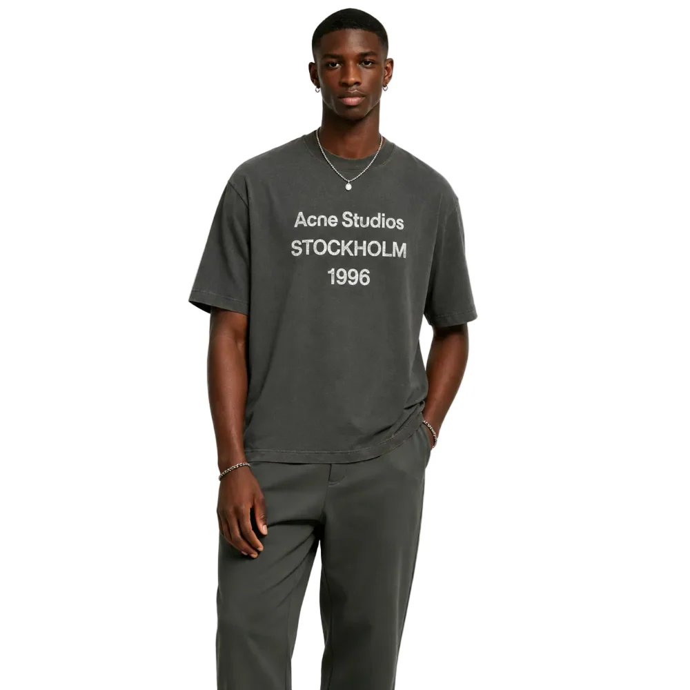 Acne Studios Sprayed 1996 Logo T-shirt Dusty Black - Image 3