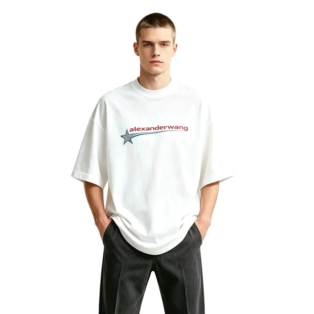 Alexander Wang Boxy Graphic Tee White - Image 3