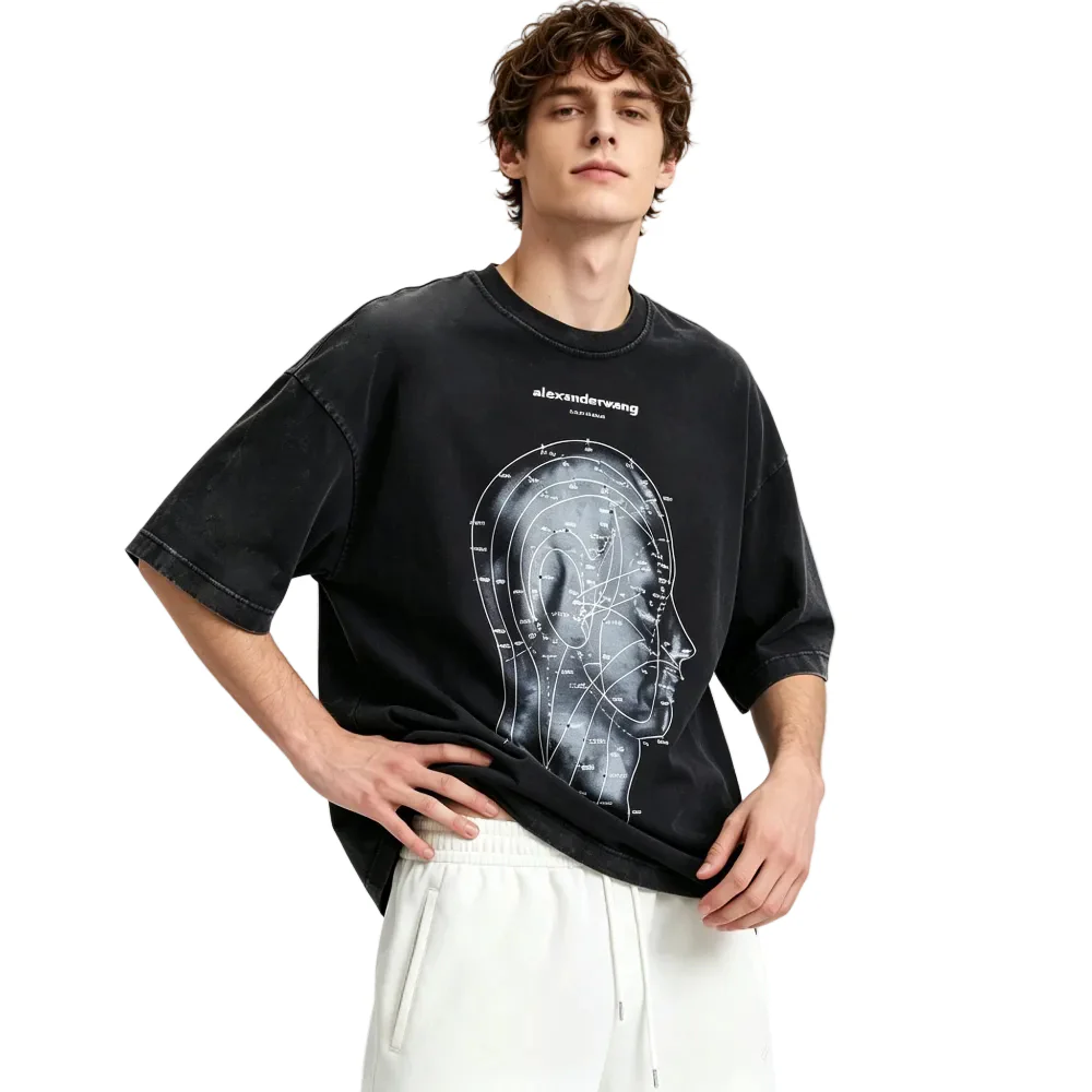 Alexander Wang Eastern Medicine Graphic Short Sleeve Tee Washed Black - Image 3