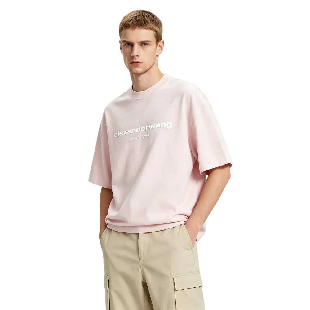 Alexander Wang Puff Logo Tee Pink - Image 3