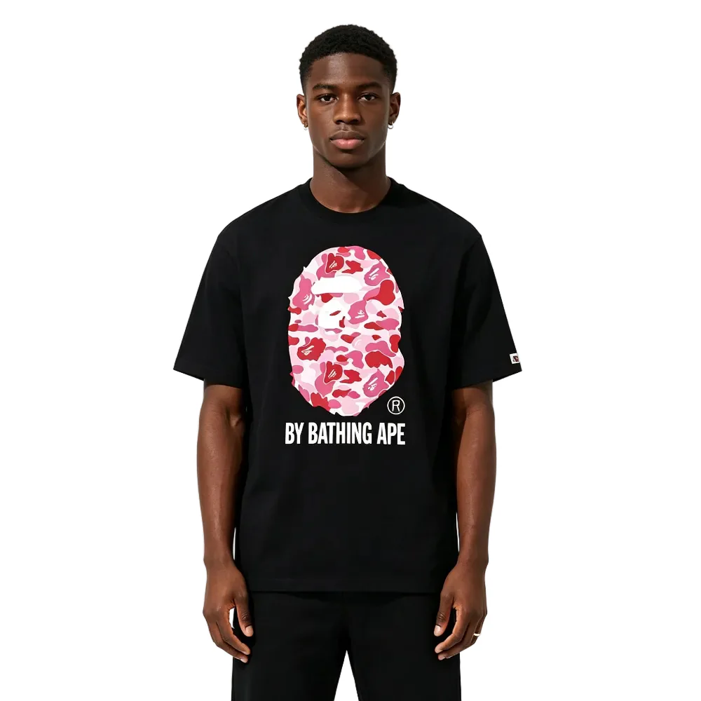 BAPE ABC Camo By Bathing Ape Tee Black Pink - Image 2