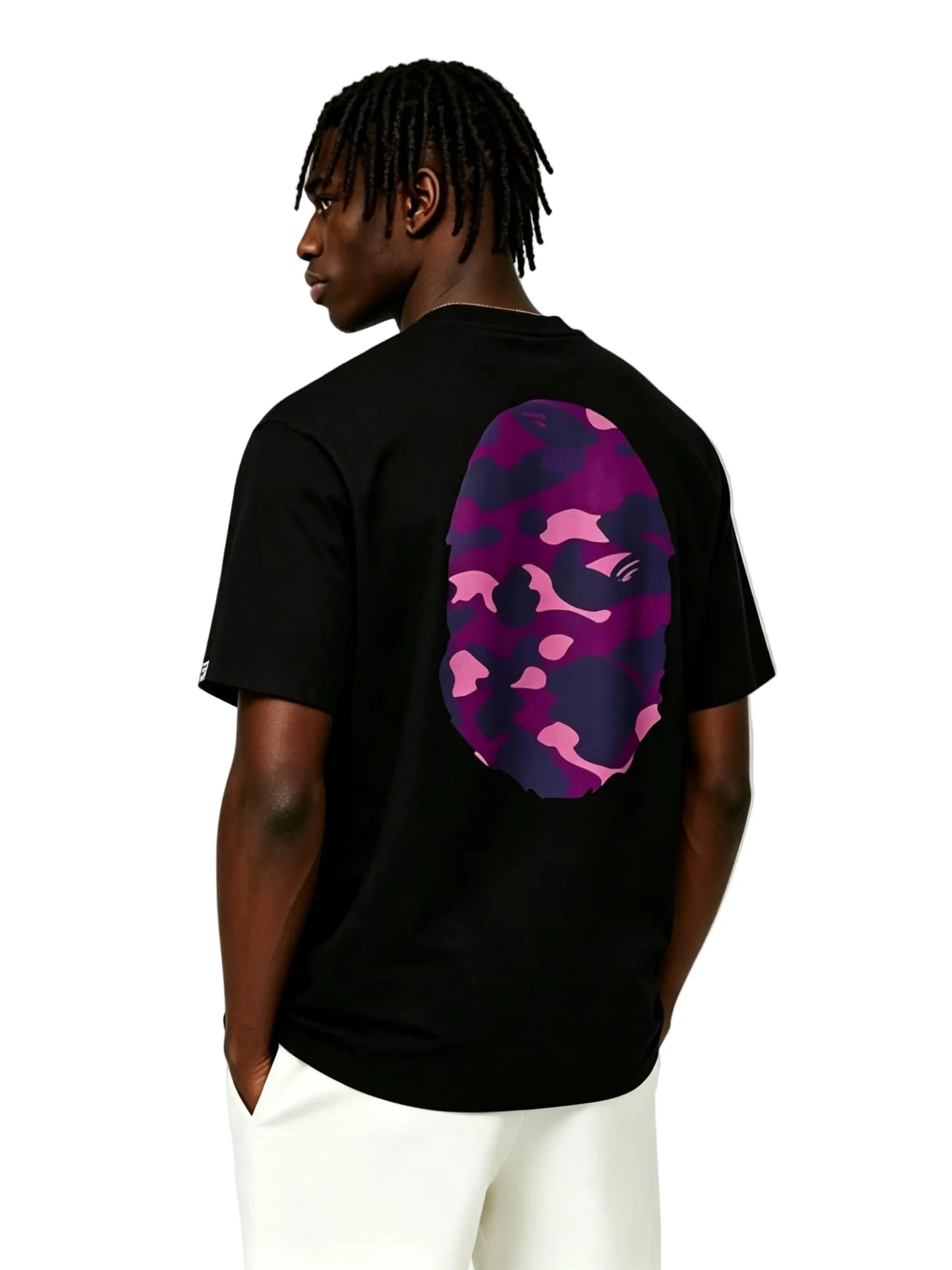 BAPE Color Camo Big Ape Head Tee Black Purple - Image 4