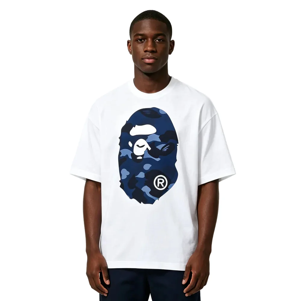BAPE Color Camo Big Ape Head Tee White Blue - Image 3