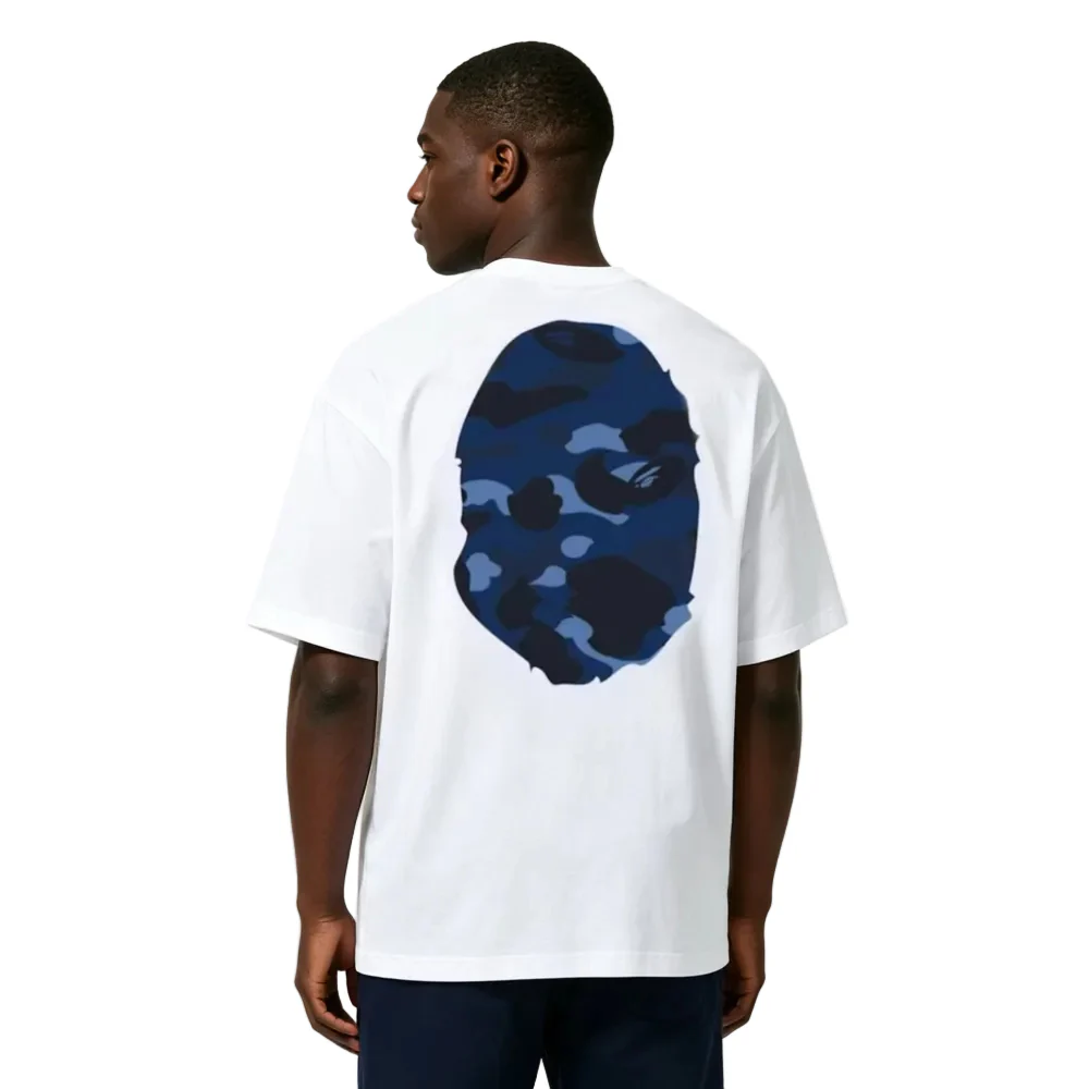 BAPE Color Camo Big Ape Head Tee White Blue - Image 4