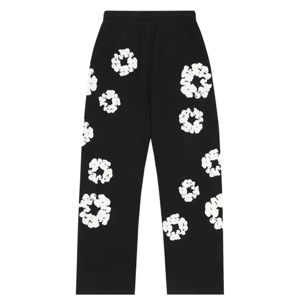 Denim Tears Cotton Wreath Baggy Sweatpants Black - Image 2