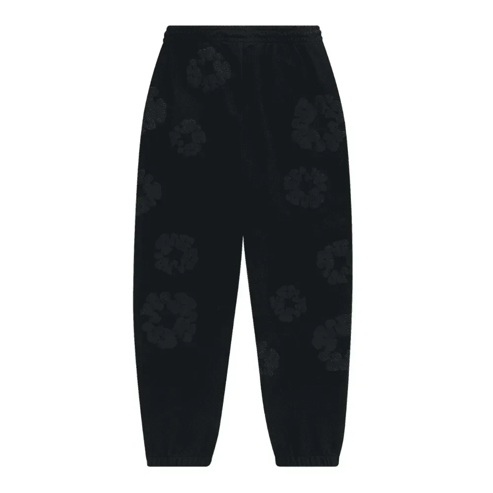 Denim Tears Cotton Wreath Sweatpants Black Monochrome - Image 2