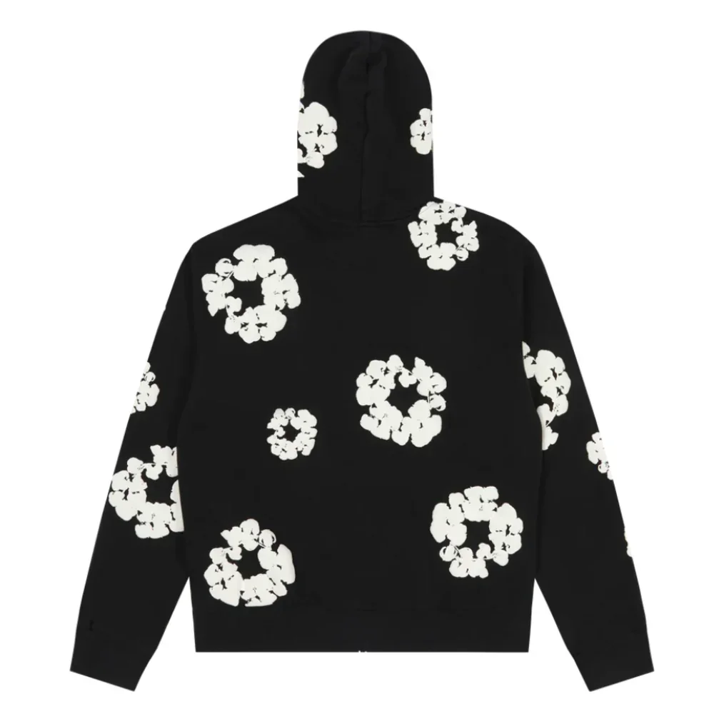 Denim Tears Cotton Wreath Zip Hoodie Black - Image 2