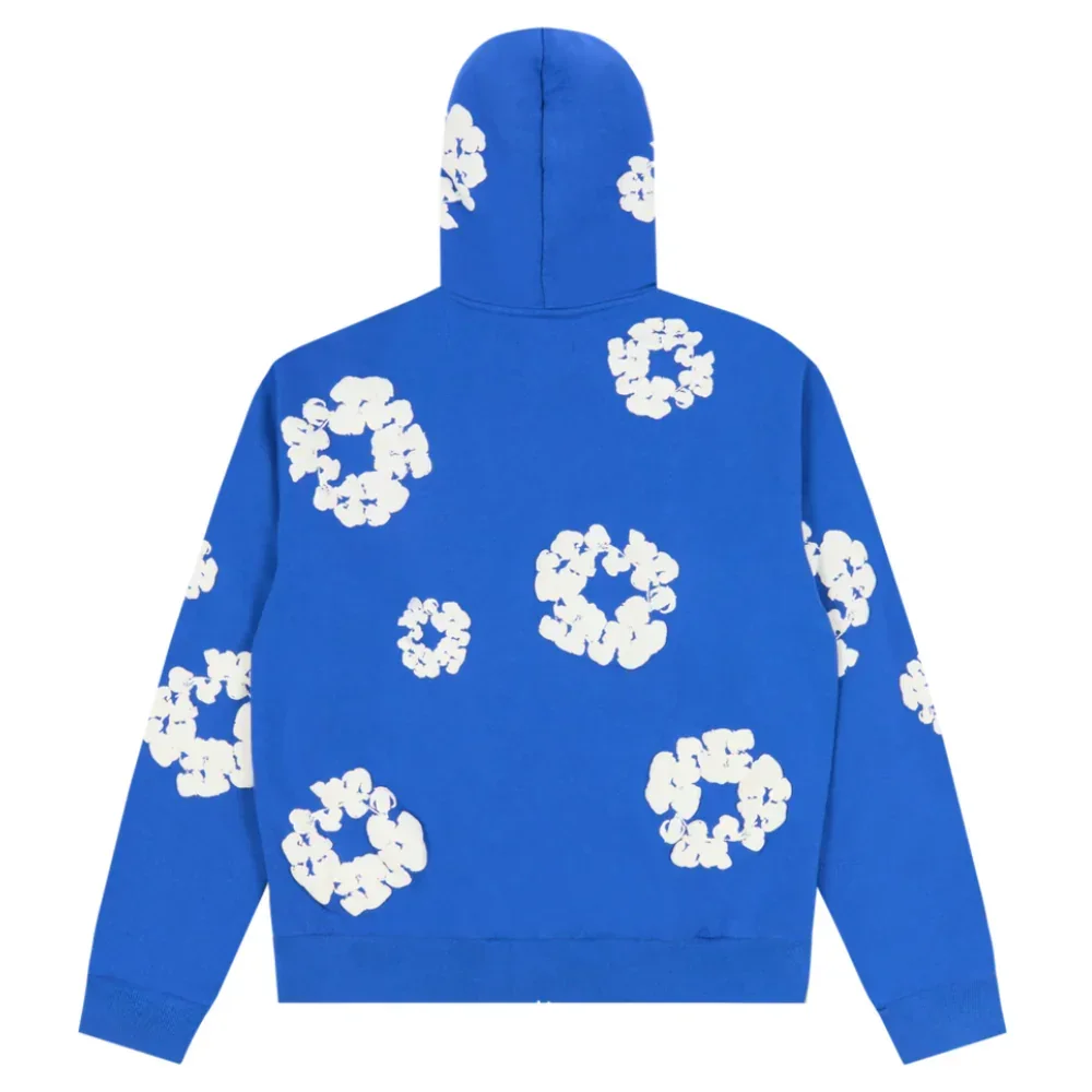 Denim Tears Cotton Wreath Zip Hoodie Blue - Image 2