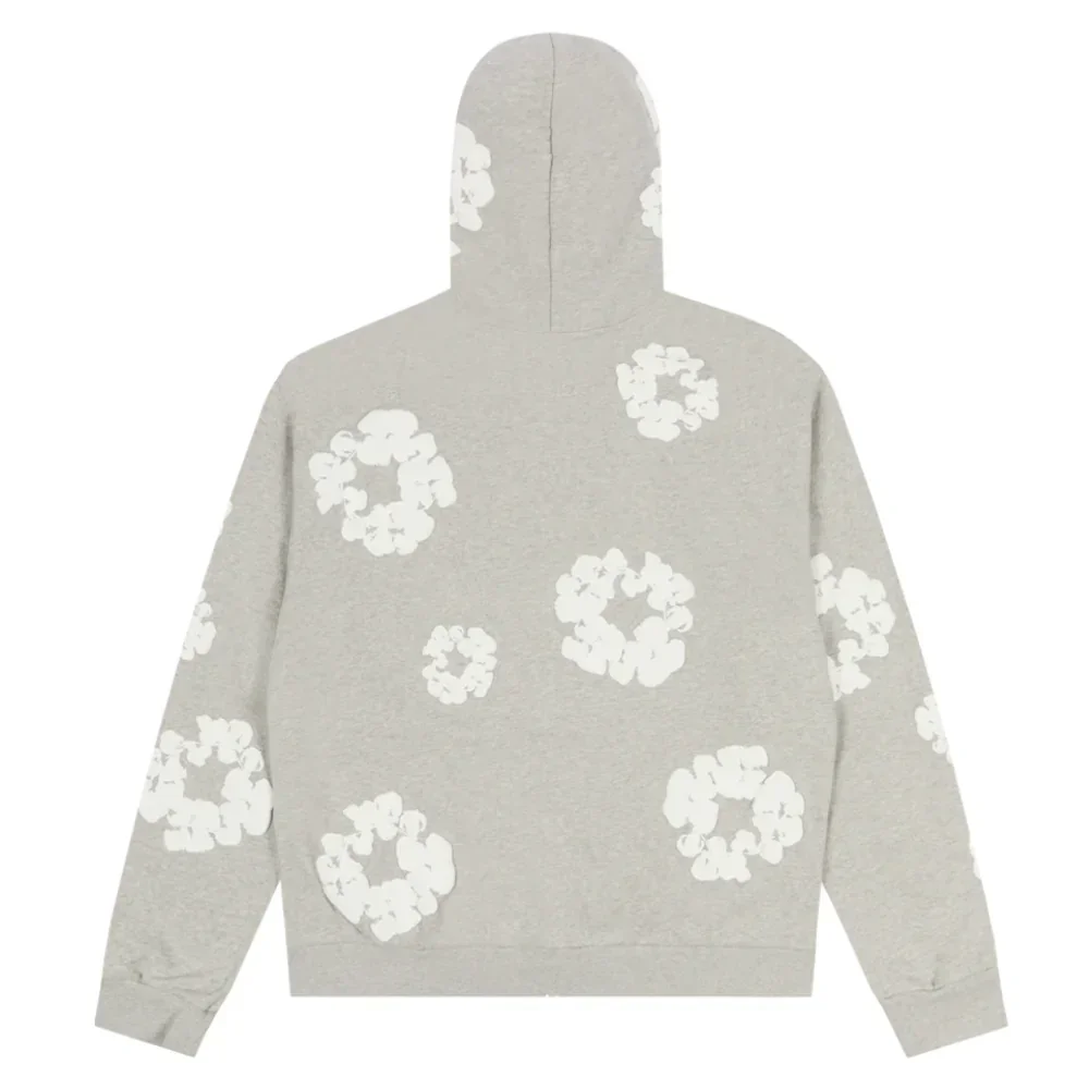 Denim Tears Cotton Wreath Zip Hoodie Grey - Image 2