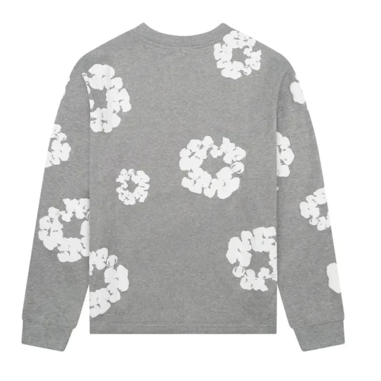 Denim Tears Long Sleeve Cotton Wreath T-shirt Grey - Image 2