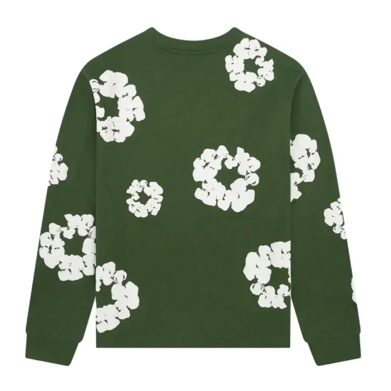 Denim Tears Long Sleeve CottonWreath T-shirt Green - Image 2