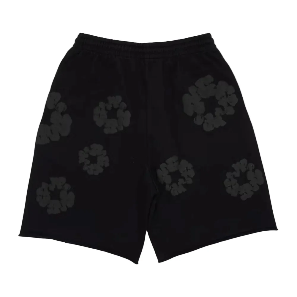 Denim Tears Mono Wreath Sweatshorts Black - Image 2