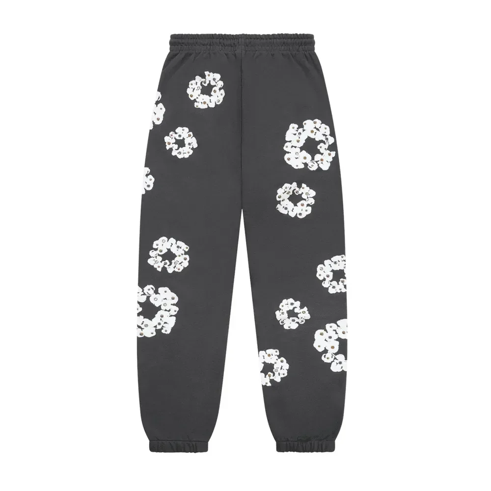 Denim Tears Rhinestone Cotton Wreath Sweatpants Vintage Black - Image 2
