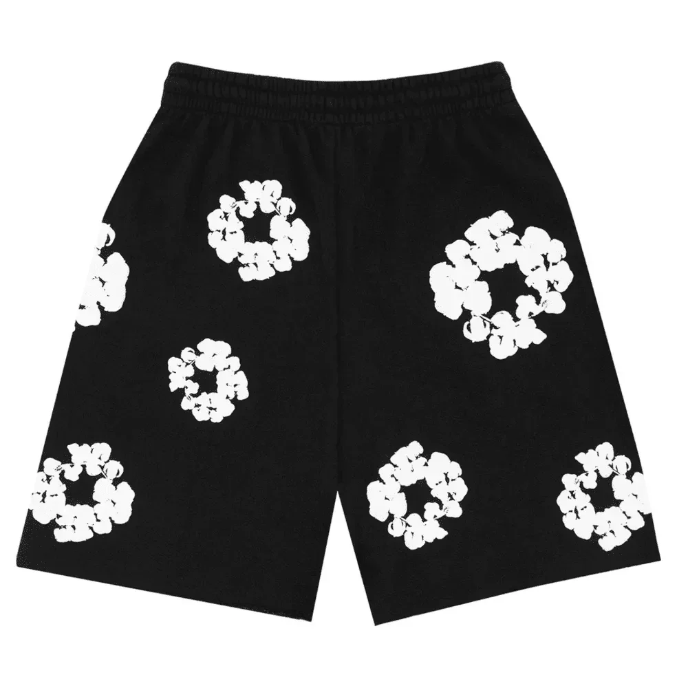 Denim Tears The Cotton Wreath Shorts Black - Image 2