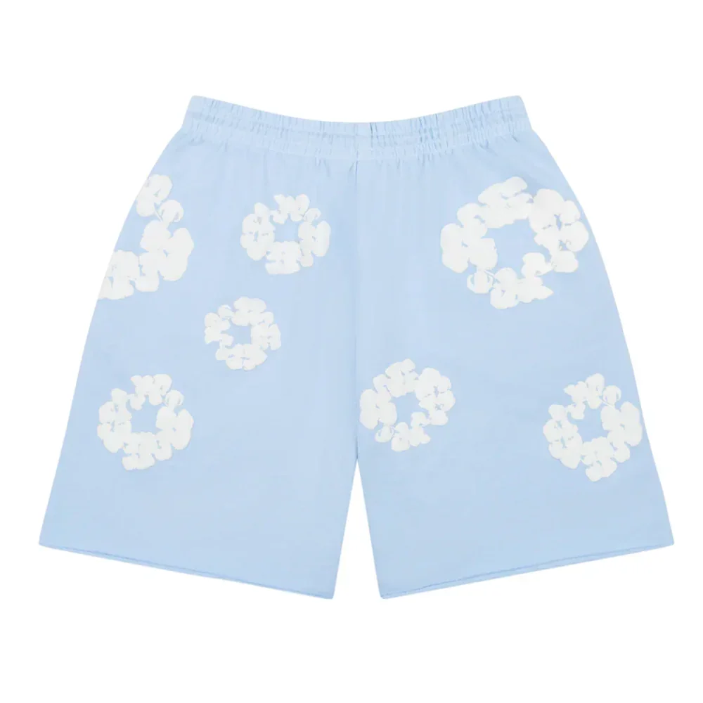 Denim Tears The Cotton Wreath Sweat Shorts Powder Blue - Image 2
