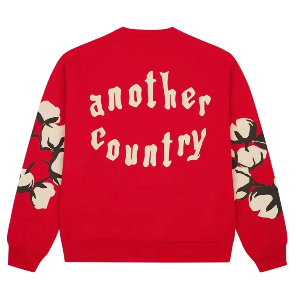 Denim Tears X Cactus Plant Flea Market Cactus Tears Crewneck Red - Image 2