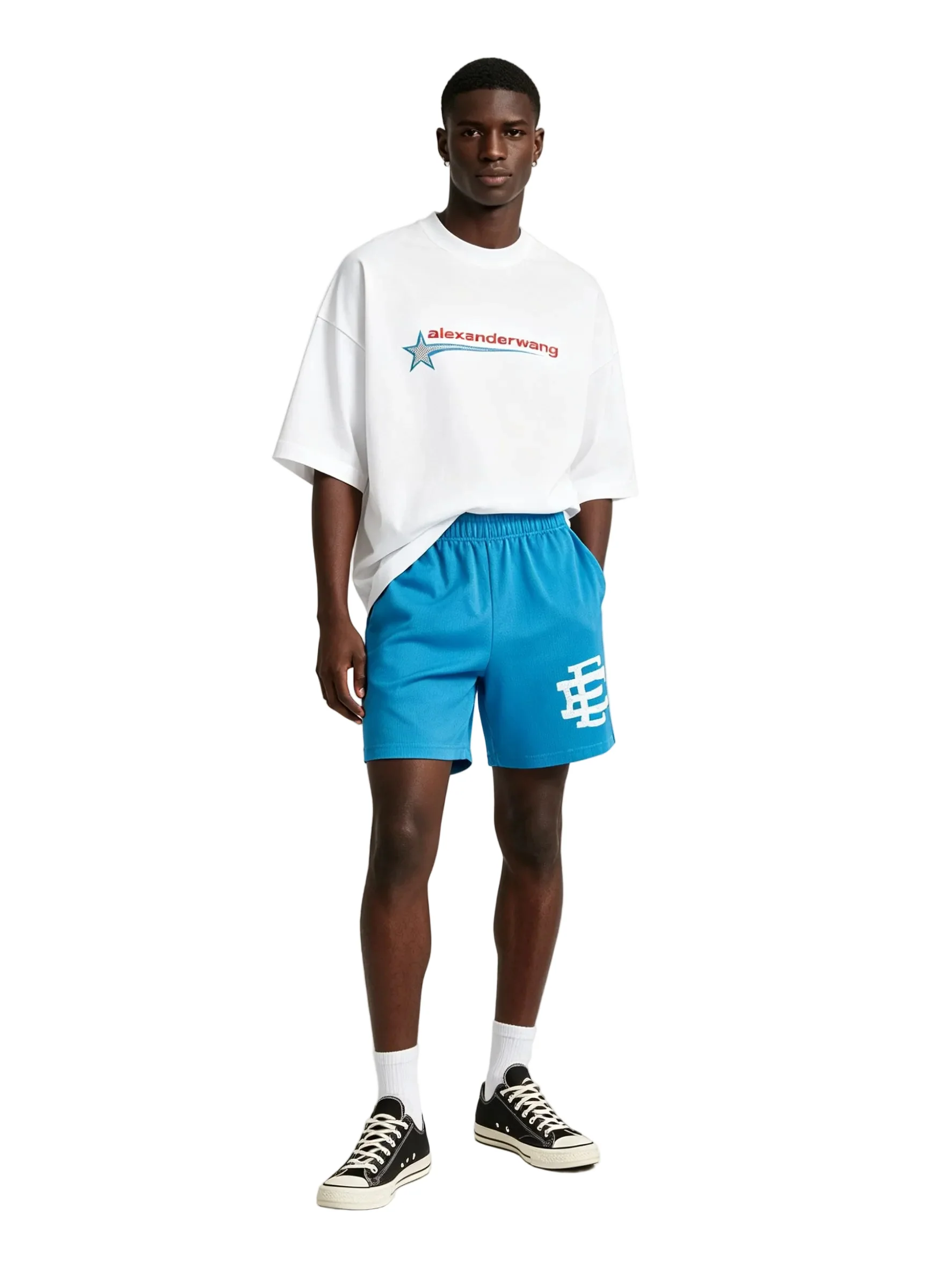 Eric Emanuel EE Akimbo Tyrrell Winston Short  Carolina Blue White - Image 2