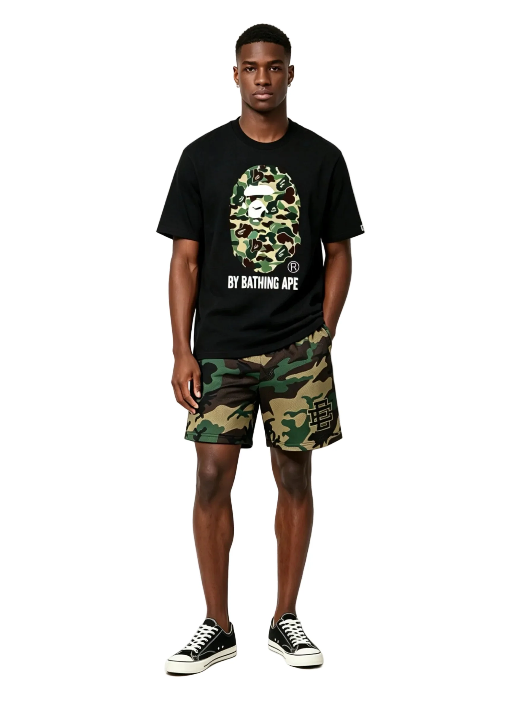 Eric Emanuel EE Basic Core Short  Green Black Camo - Image 2