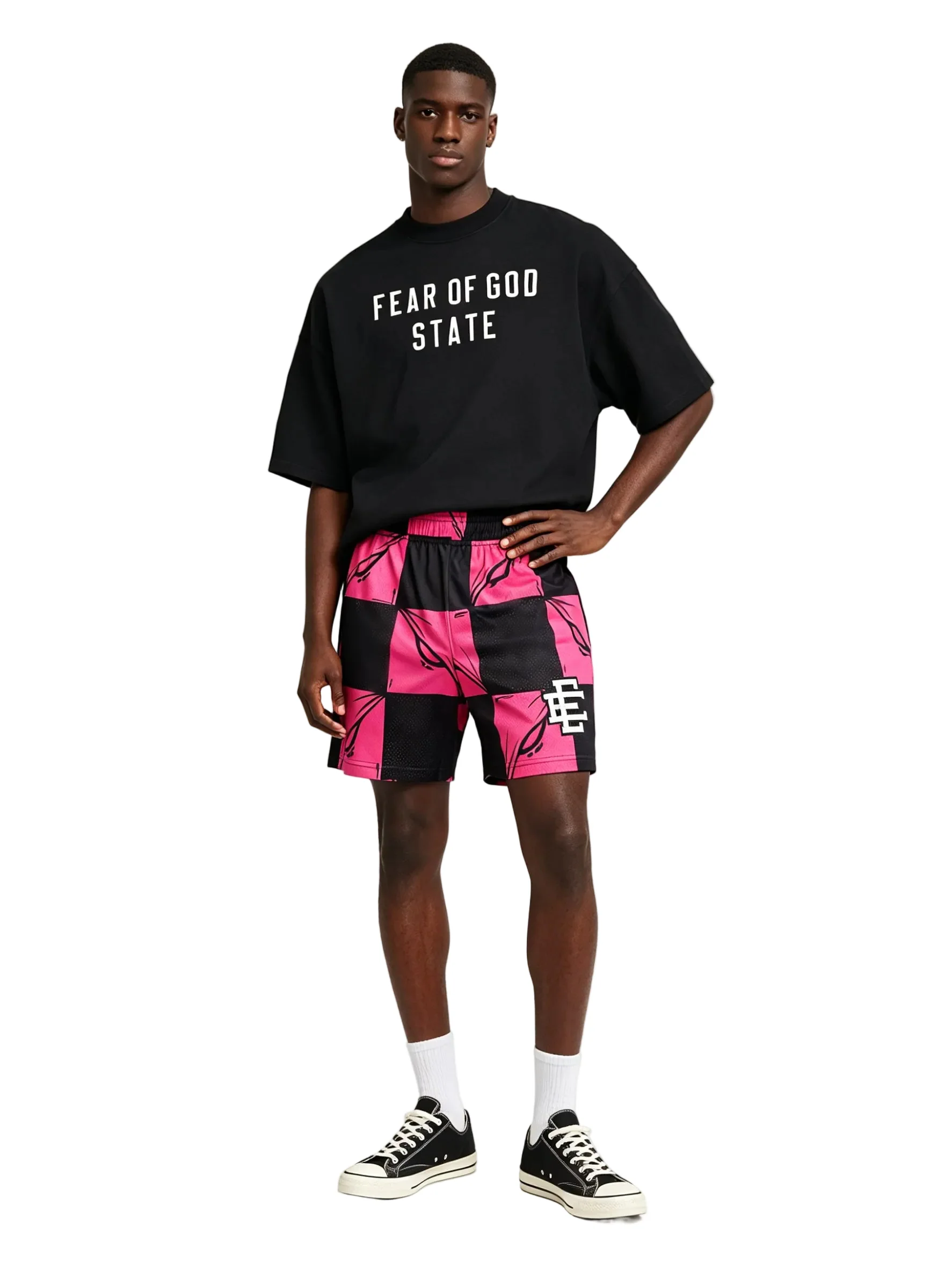 Eric Emanuel x Matty Boy EE Short Pink Silver Friends & Family - Image 3