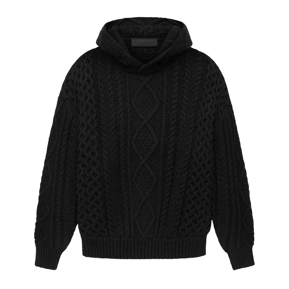 Fear of God Essentials Cable Knit Hoodie Jet Black