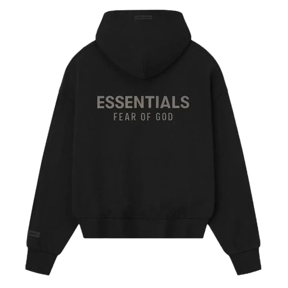 Fear of God Essentials Classic Full Zip Hoodie Jet Black - Image 2