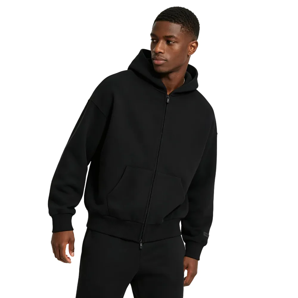 Fear of God Essentials Classic Full Zip Hoodie Jet Black - Image 3