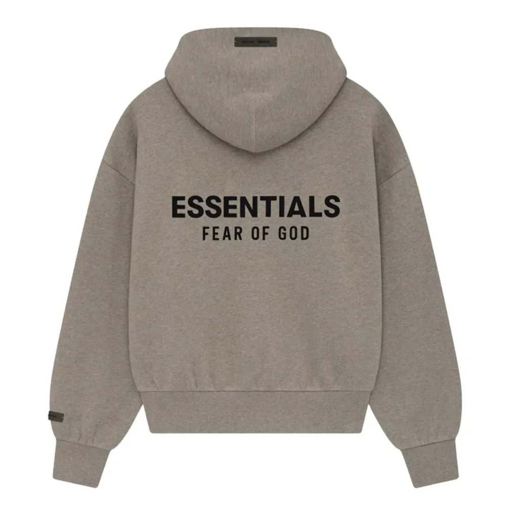 Fear of God Essentials Classic Full Zip-Up Hoodie Homestead Heather - Image 2