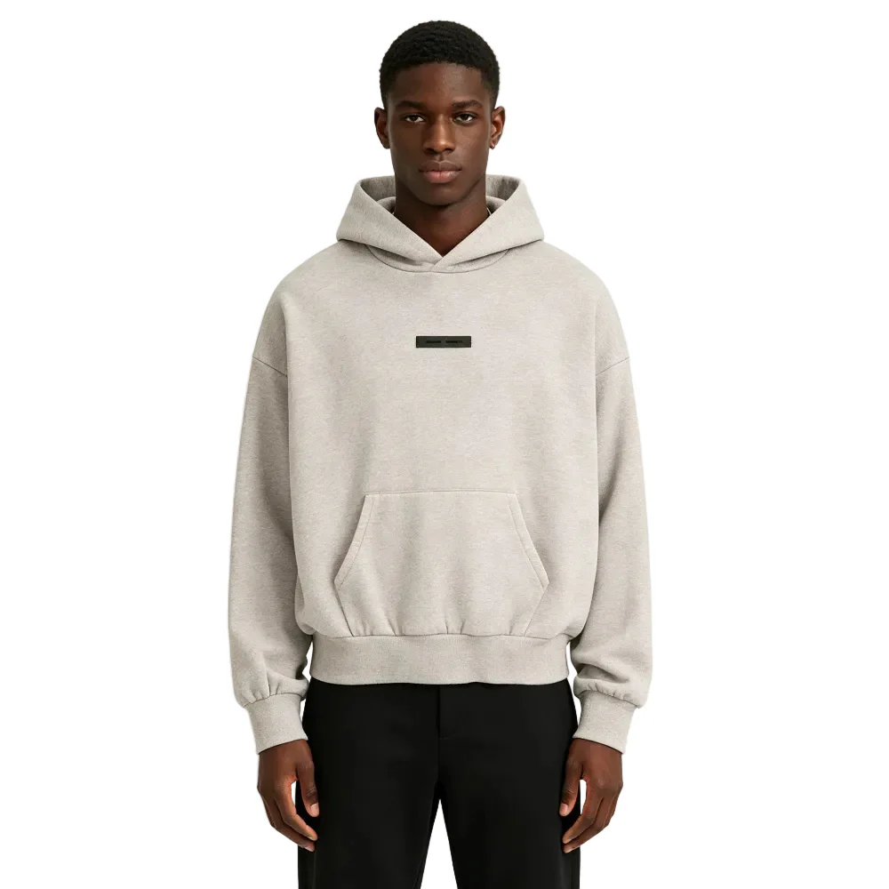 Fear of God Essentials Classic Hoodie Heather Stone - Image 3