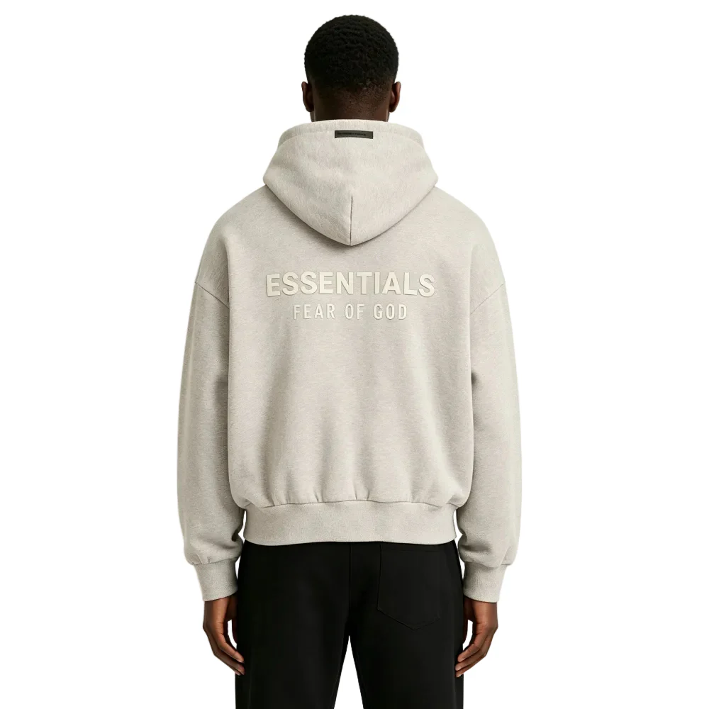 Fear of God Essentials Classic Hoodie Heather Stone - Image 4
