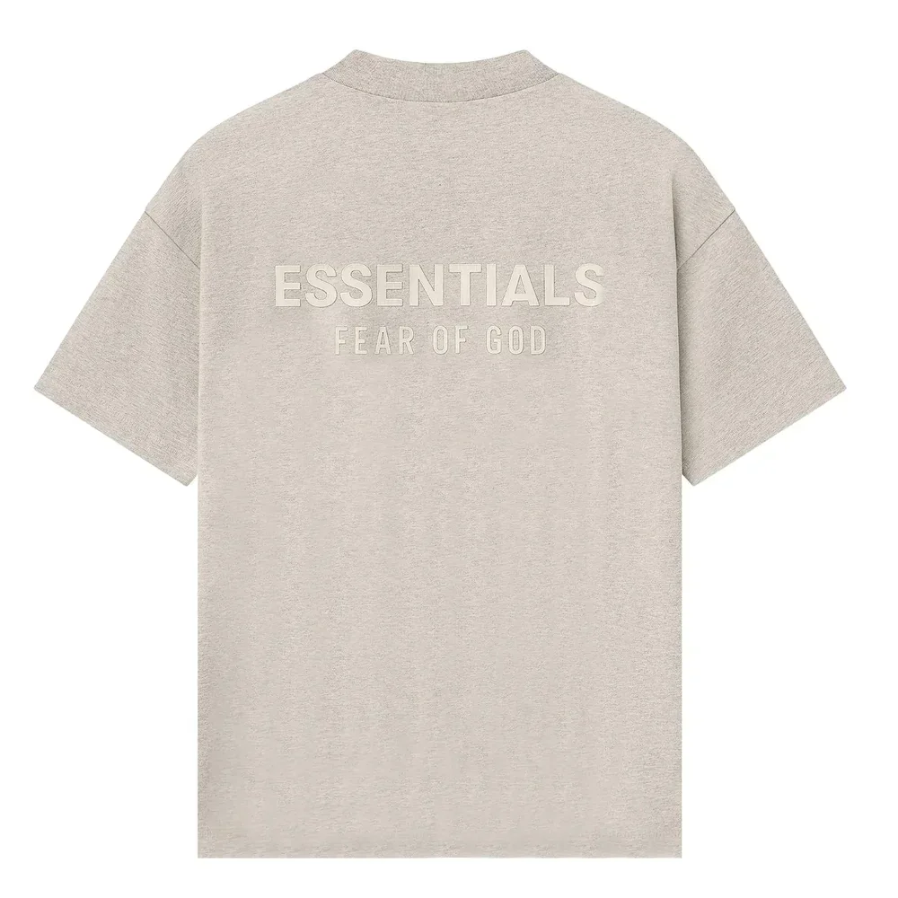 Fear of God Essentials Classic Short Sleeve Tee Heather Stone - Image 2