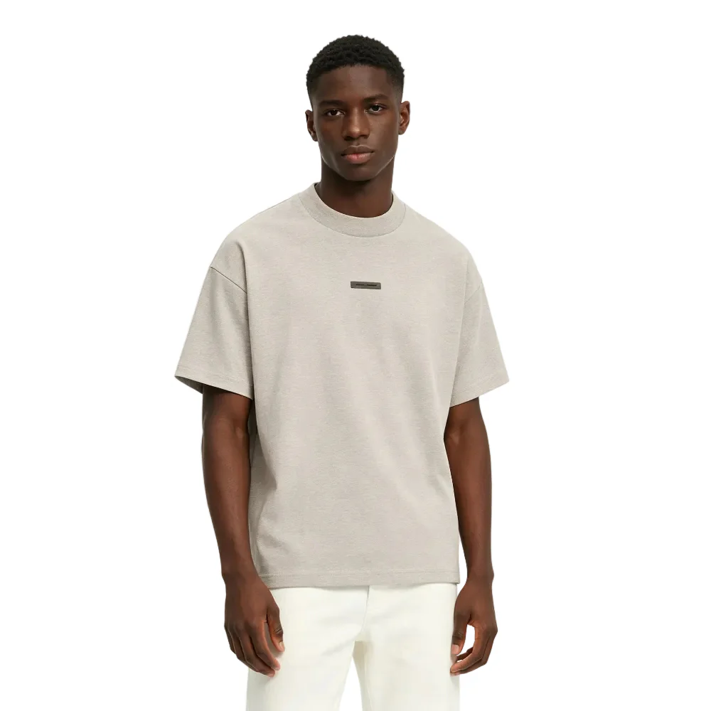 Fear of God Essentials Classic Short Sleeve Tee Heather Stone - Image 3