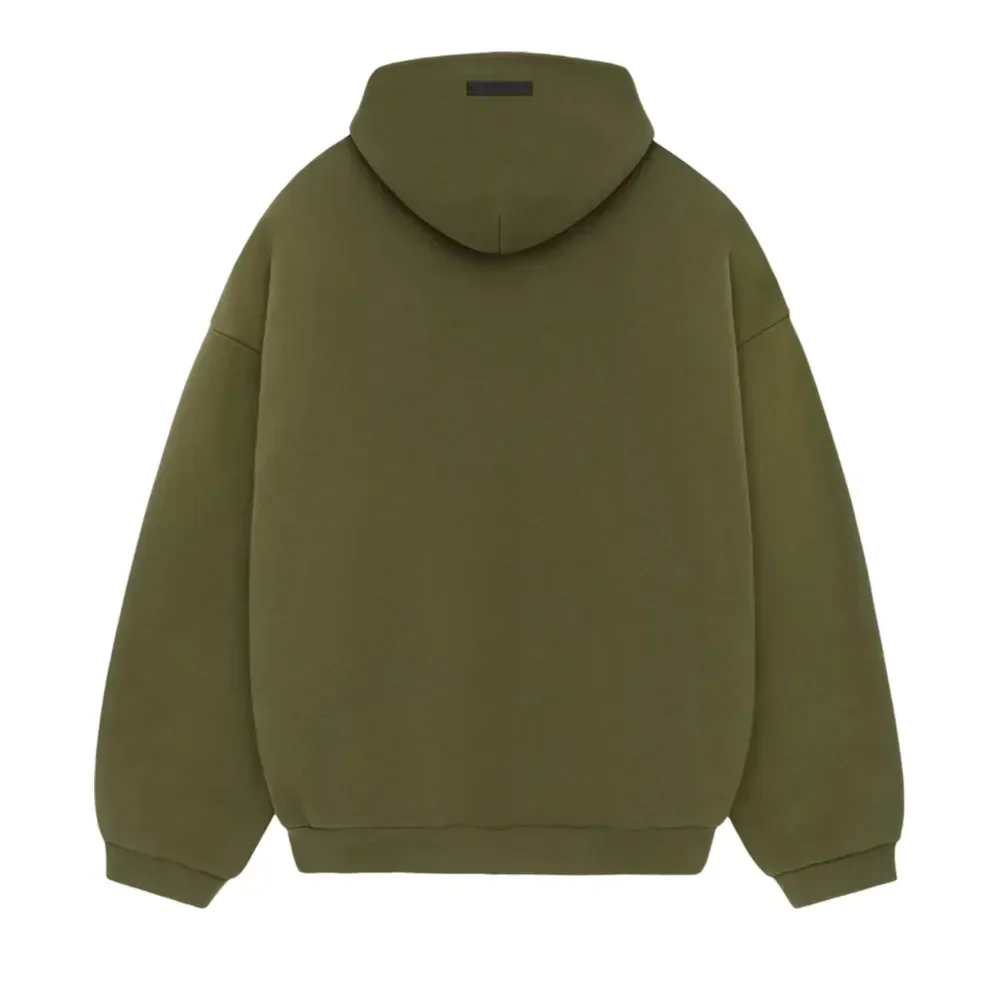 Fear of God Essentials Fleece Hoodie Military - Image 2