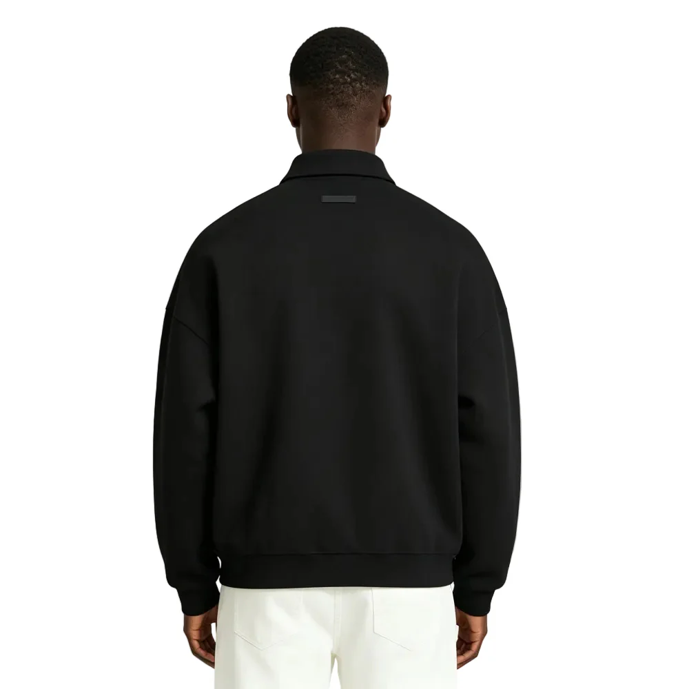 Fear of God Essentials Fleece Polo Black - Image 4