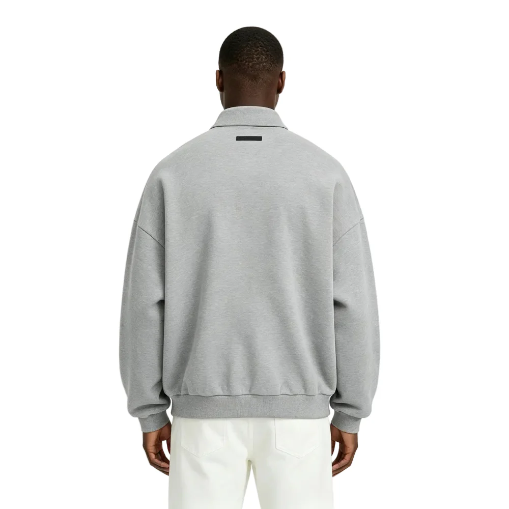Fear of God Essentials Fleece Polo Dark Heather - Image 4
