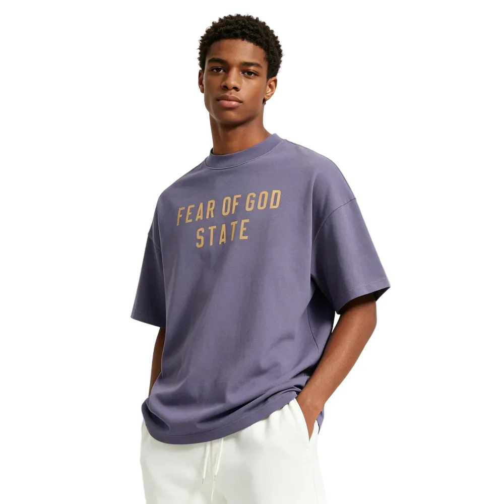 Fear of God Essentials Heavy Crewneck Tee Lavender - Image 3