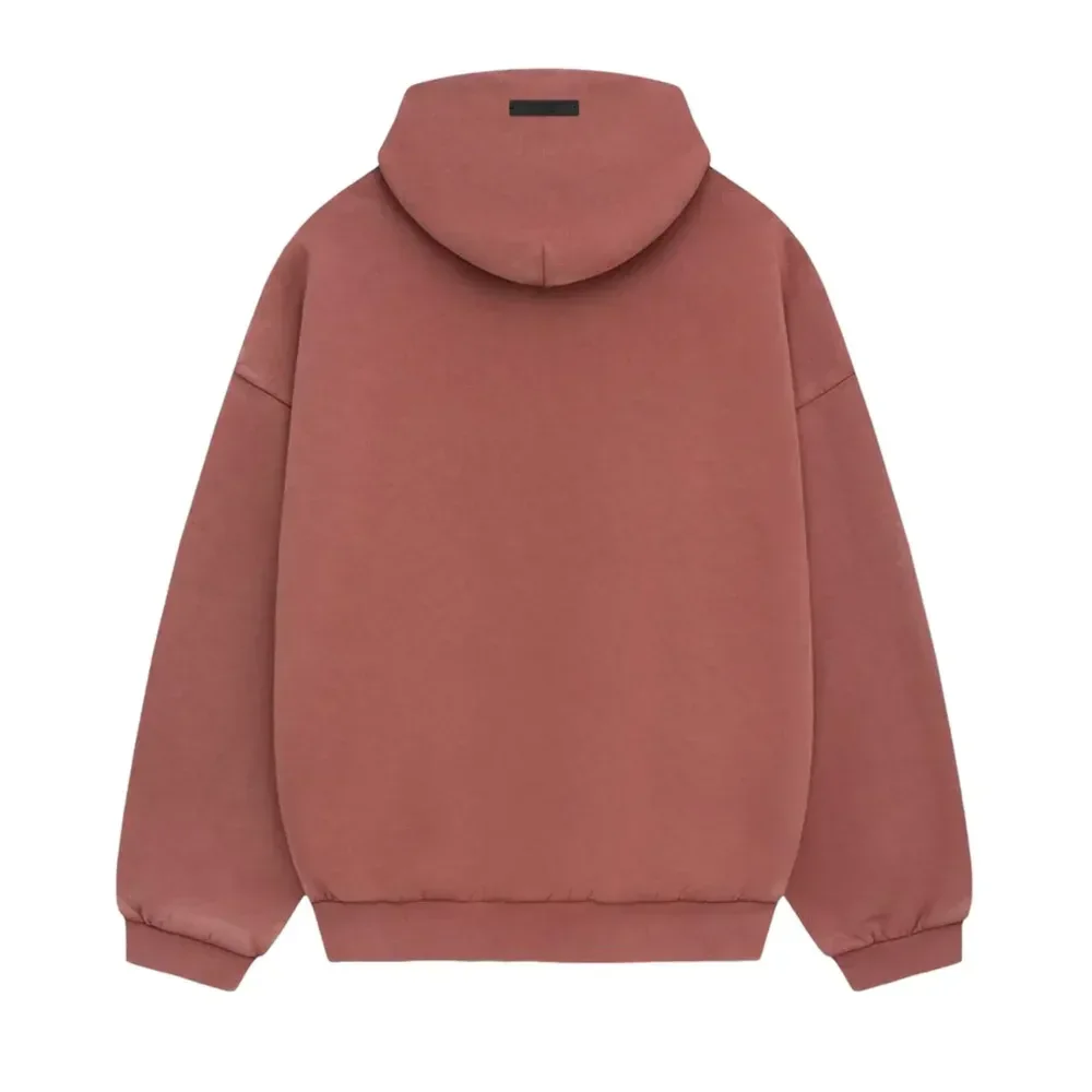 Fear of God Essentials Heavy Fleece Hoodie Crimson - Image 2