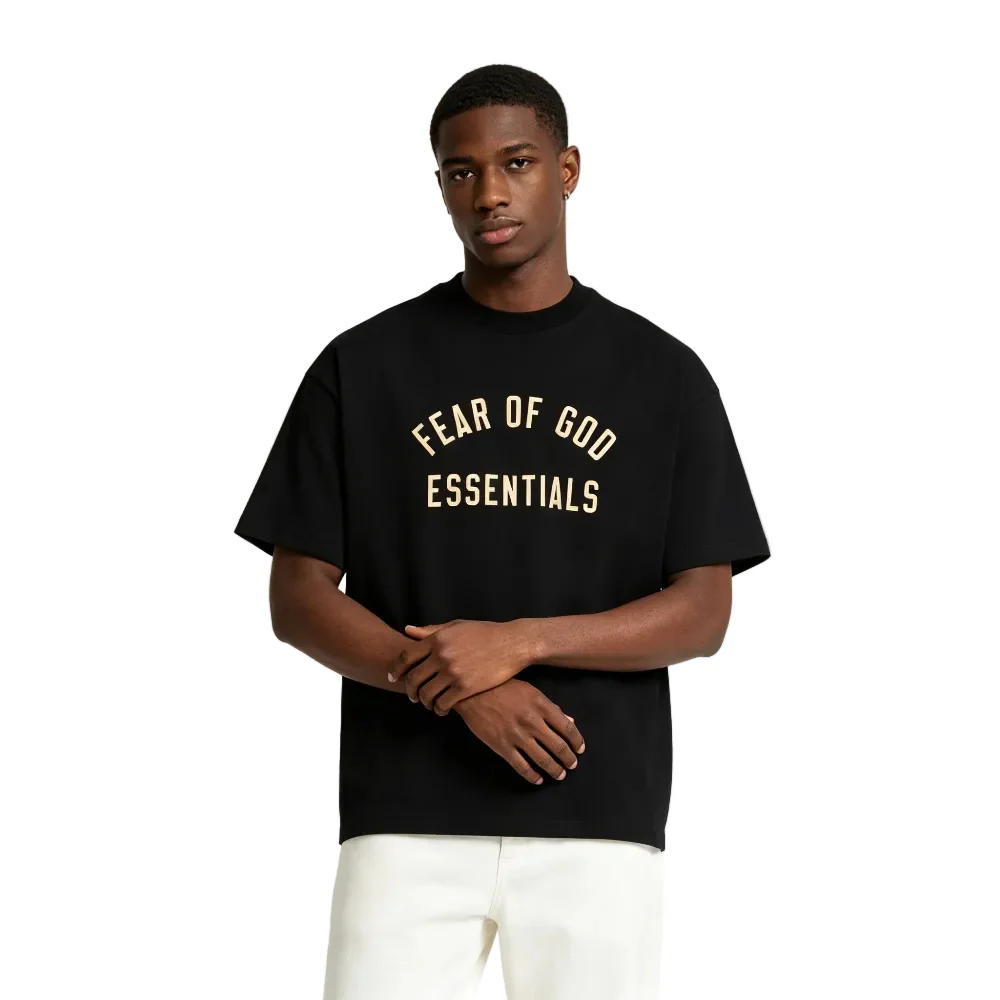 Fear of God Essentials Jersey Crewneck Tee Black - Image 3