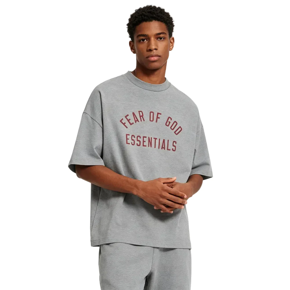 Fear of God Essentials Jersey Crewneck Tee Dark Heather - Image 3