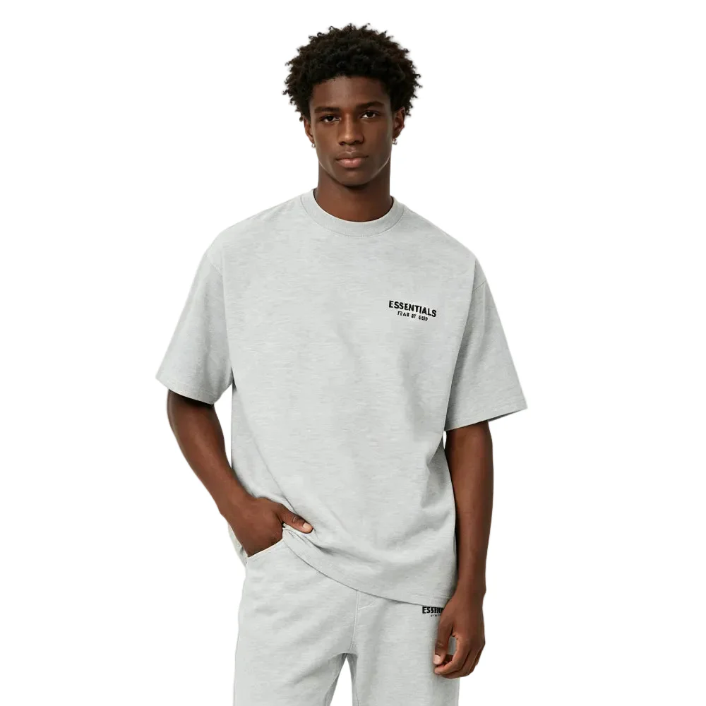 Fear of God Essentials Jersey Crewneck Tee Light Heather Grey - Image 3