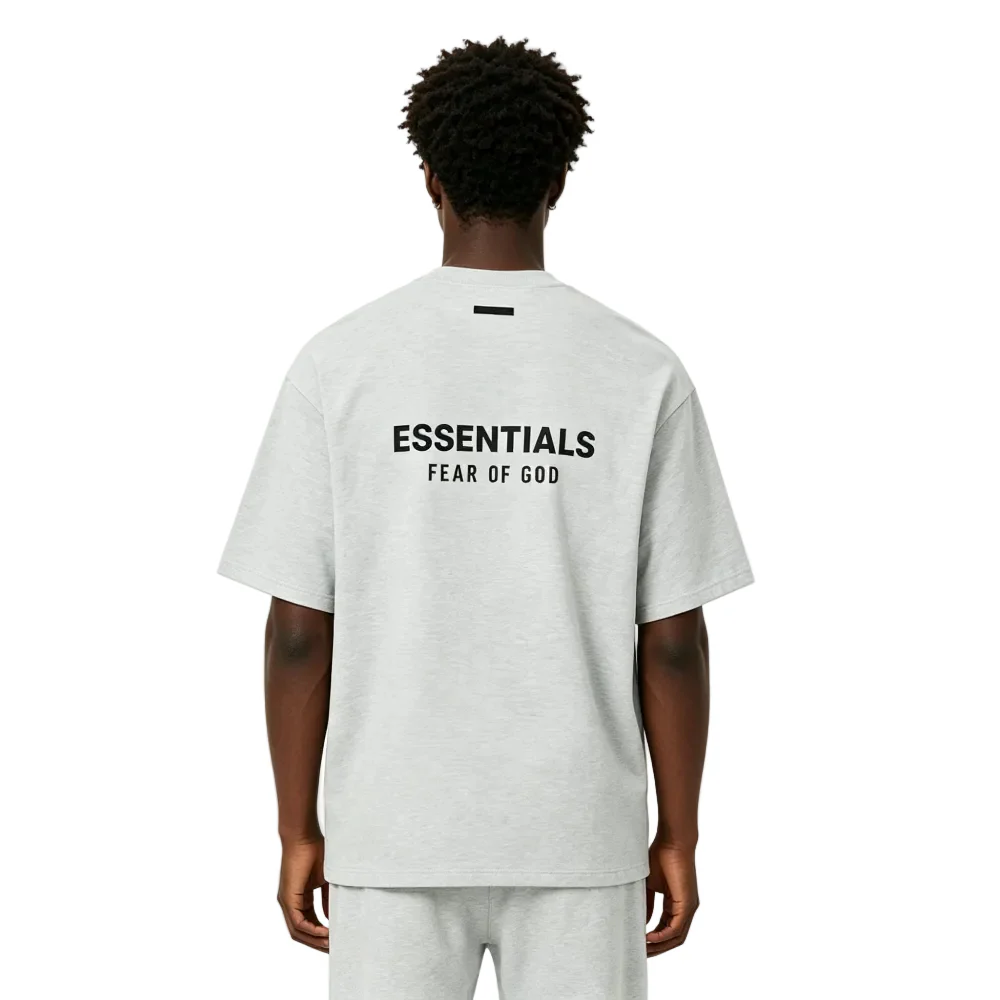 Fear of God Essentials Jersey Crewneck Tee Light Heather Grey - Image 4