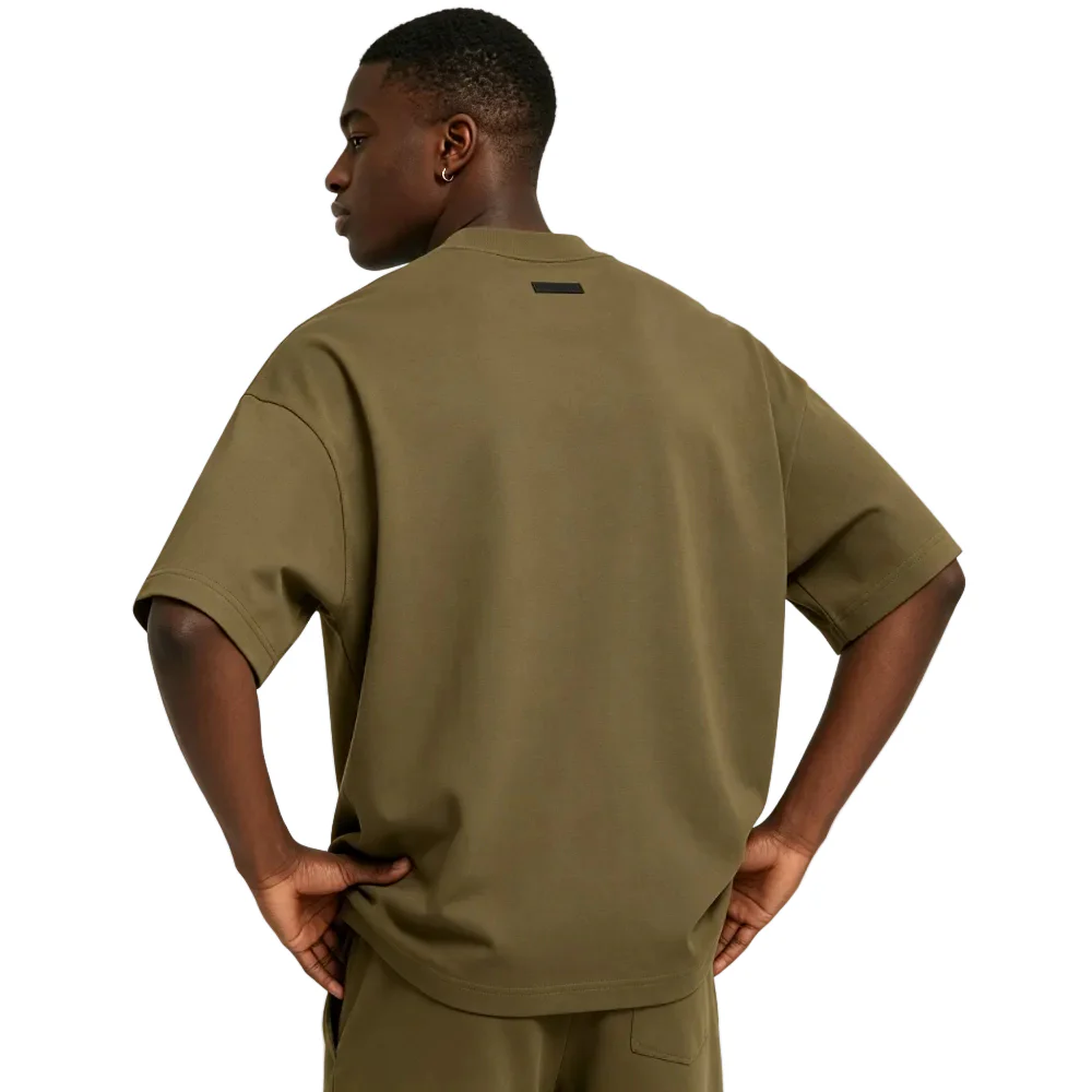 Fear of God Essentials Jersey Crewneck Tee Olive - Image 4