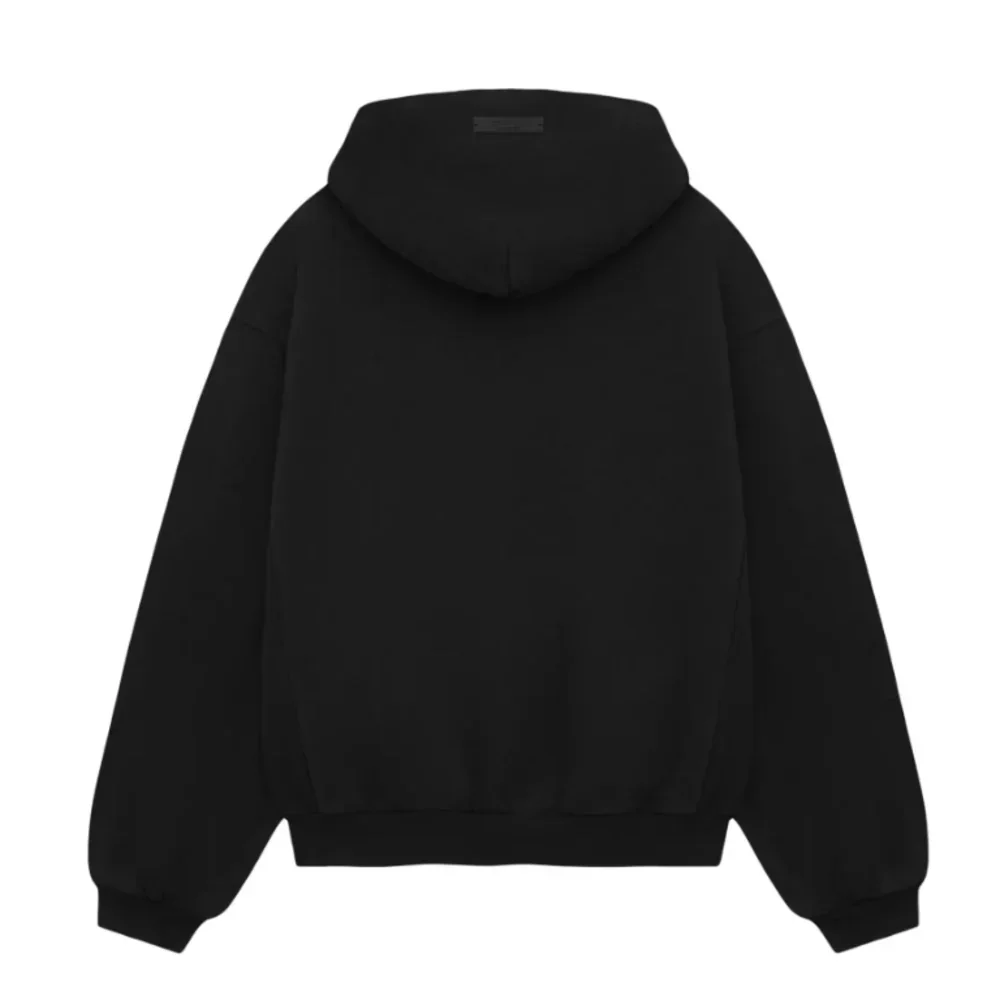 Fear of God Essentials Heavy Fleece Vintage Shrunken Hoodie Black - Image 2