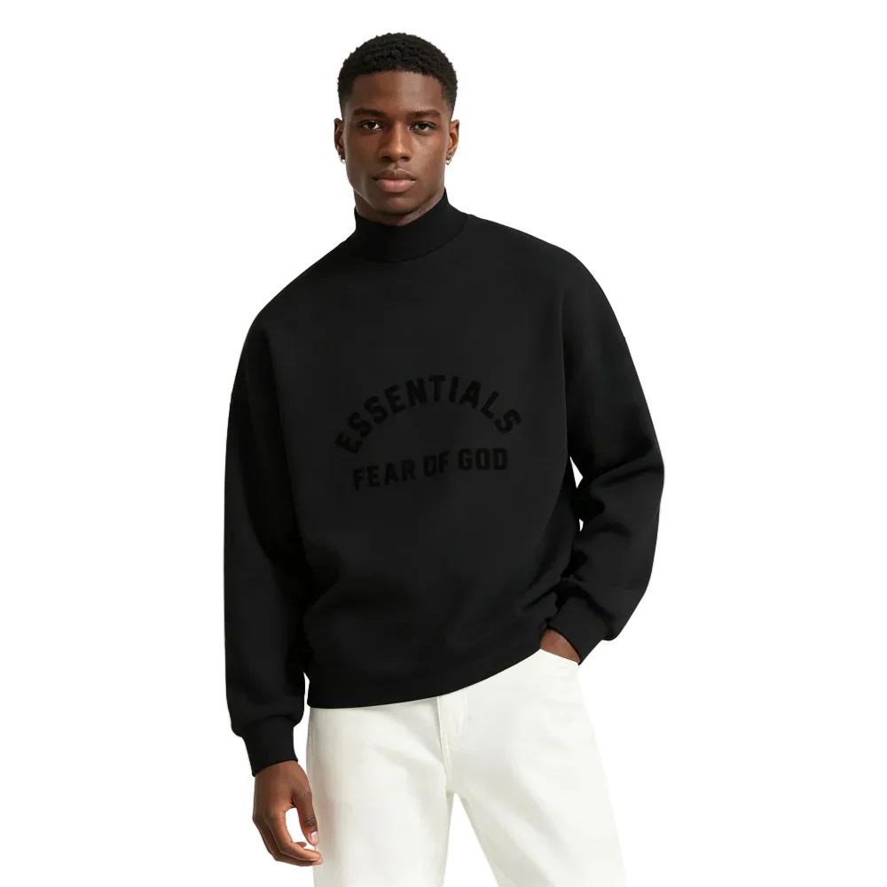 Fear of God Essentials Long Sleeve Tee Jet Black - Image 3