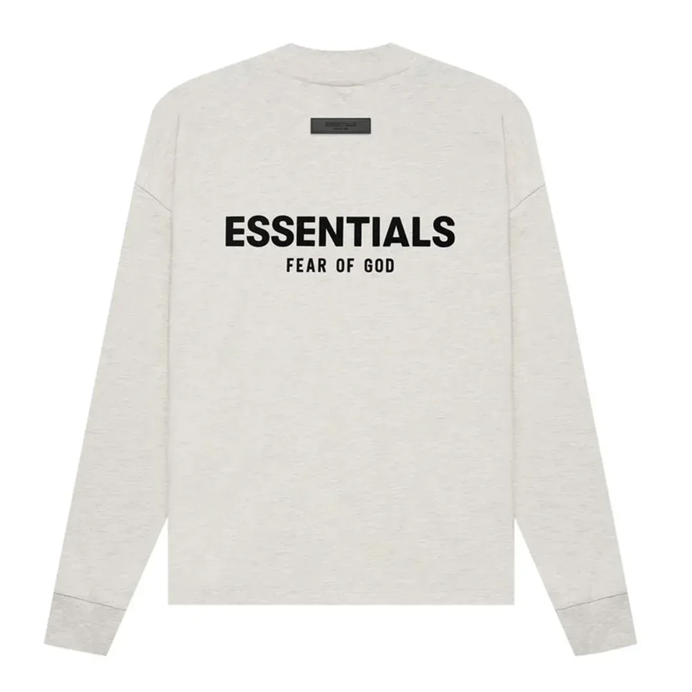 Fear of God Essentials Long Sleeve Tee Light Oatmeal - Image 2