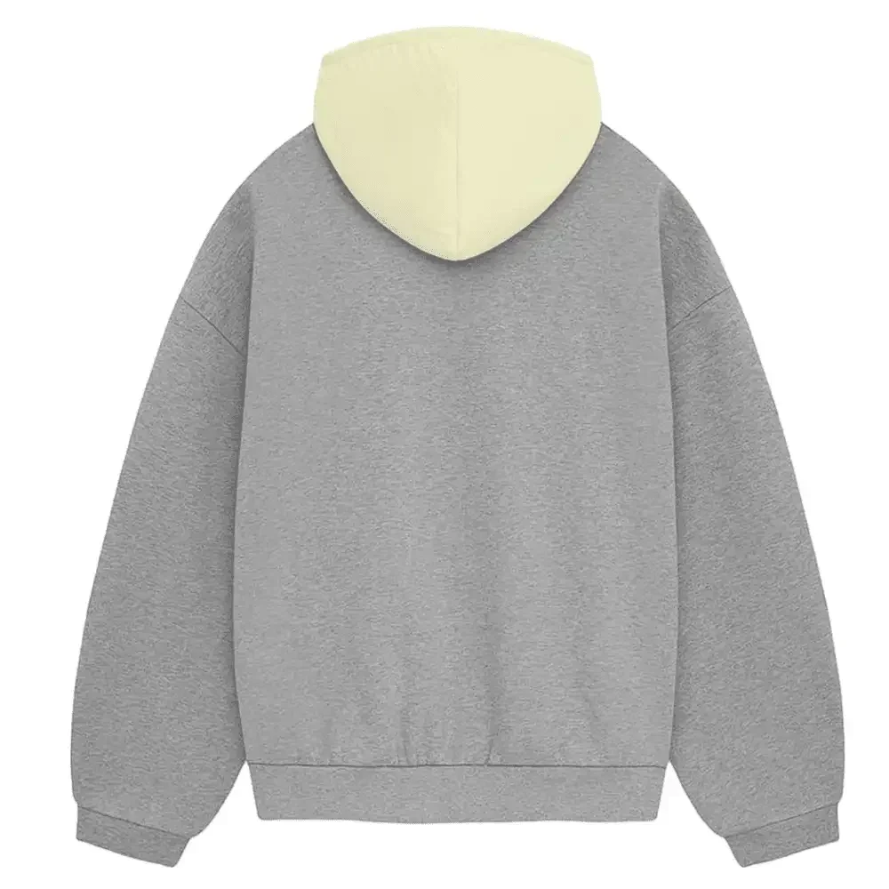 Fear of God Essentials SS24 Nylon Fleece Hoodie Dark Heather Oatmeal/Garden Yellow - Image 2