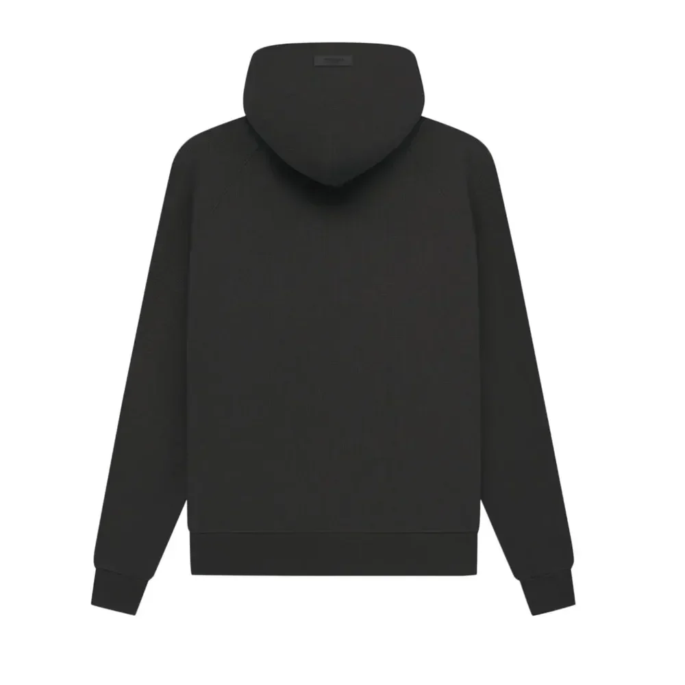 Fear Of God Essentials Waffle Raglan Hoodie Off Black - Image 2