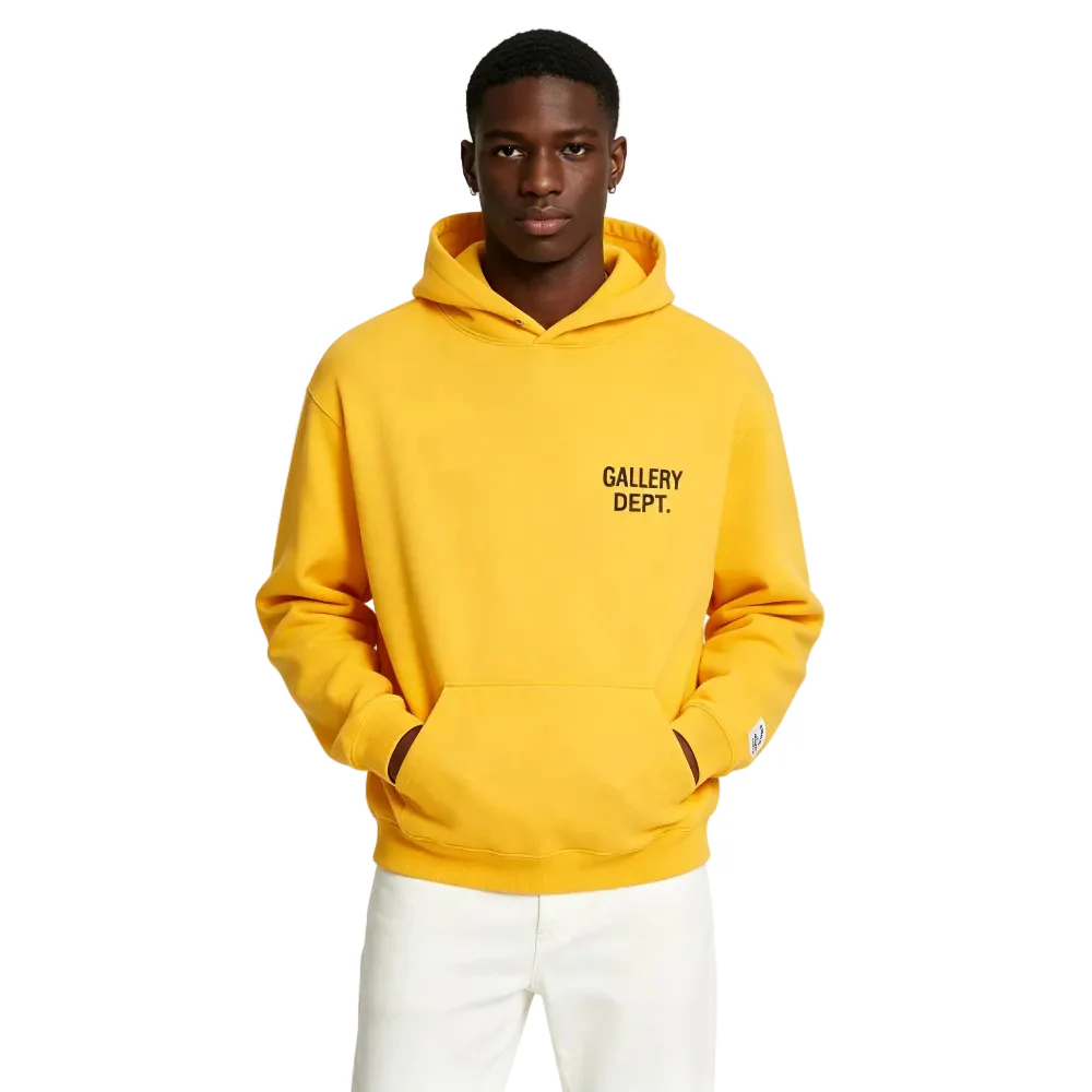 Gallery Dept. 90s GD Logo Hoodie Gold - Image 3