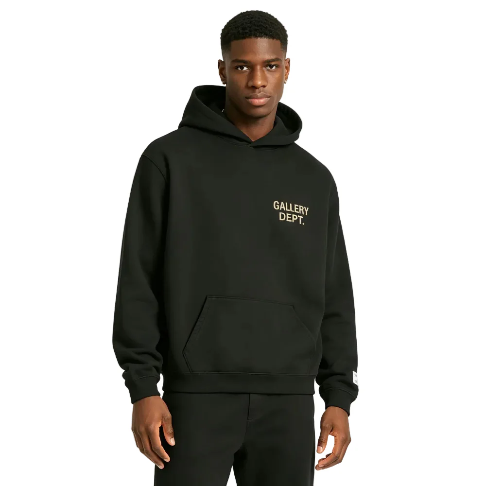 Gallery Dept. 90s GD Logo Hoodie Vintage Black - Image 3