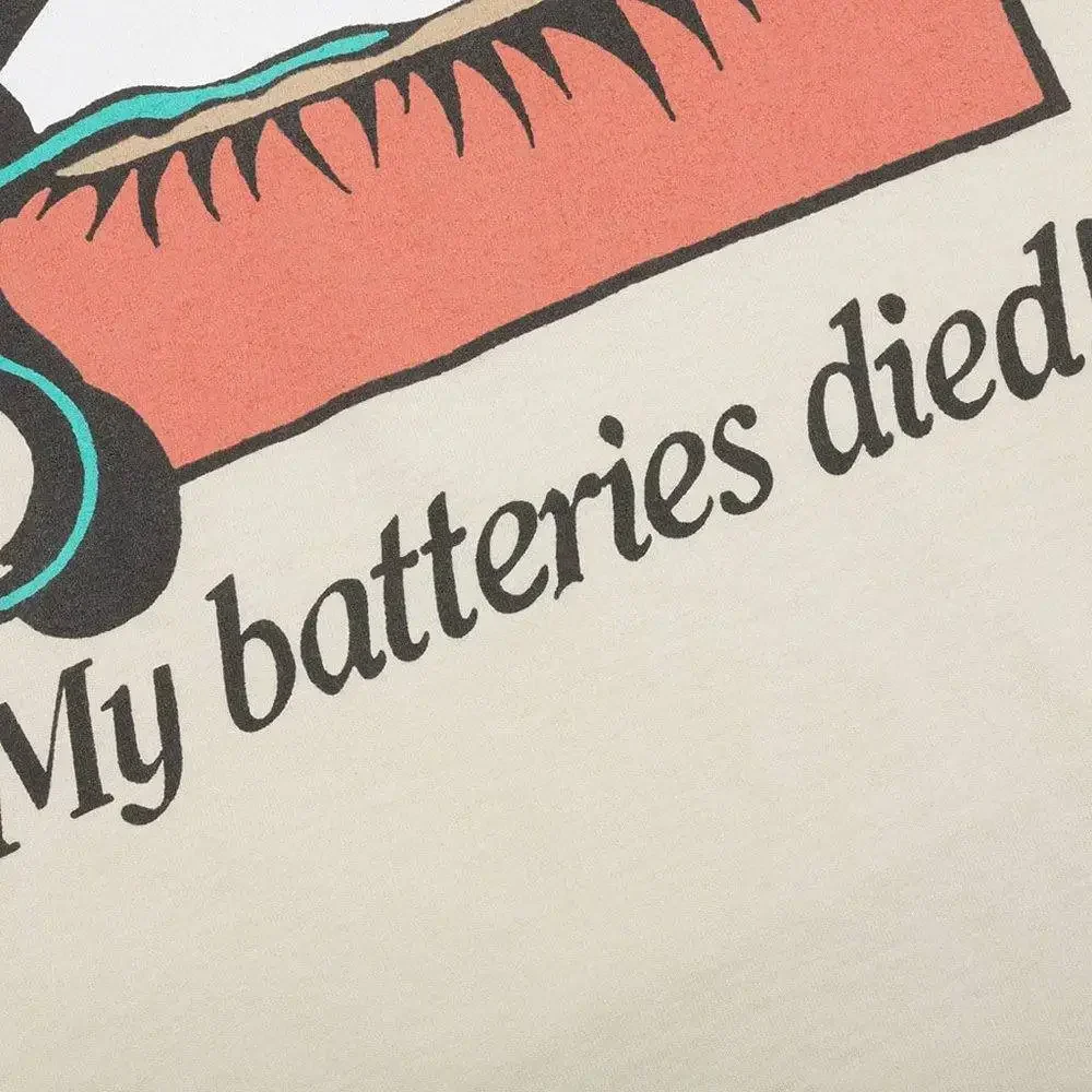 Gallery Dept. Dead Batteries Tee Antique White - Image 3