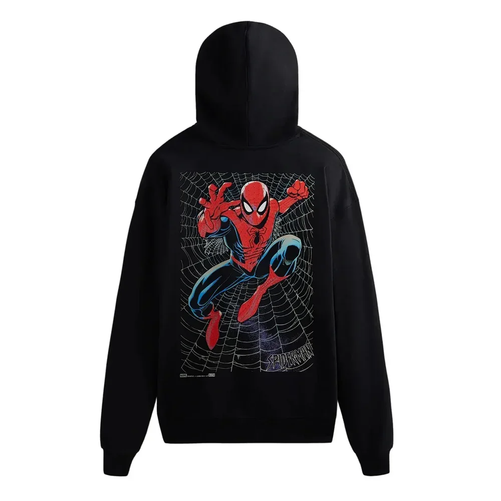Kith For Spider-Man Web Logo Hoodie Black - Image 2